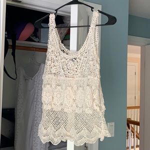 American Eagle Crochet Knit Top